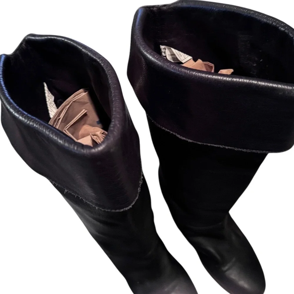 Authentic Ugg Australia Ravenna‎ black knee high weddge heel Boot Size 9